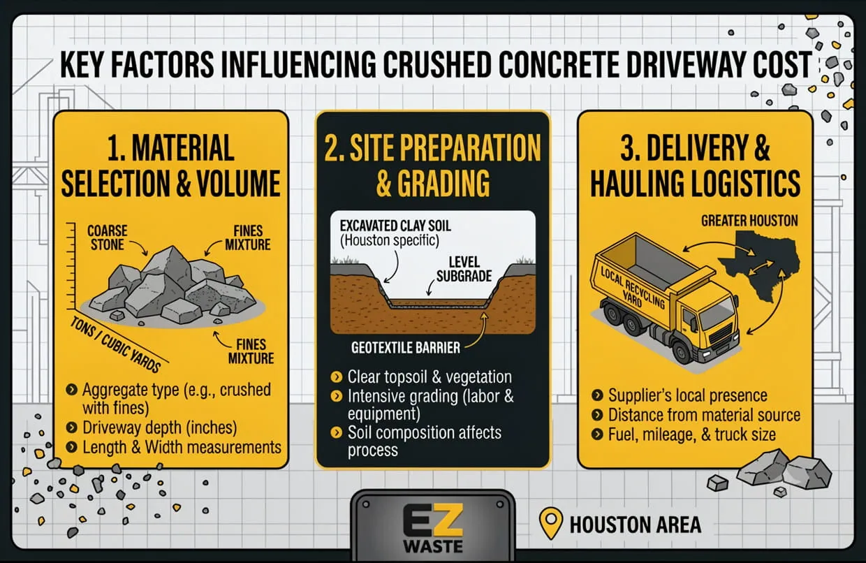 Key Factors Influencing Crushed Concrete Driveway Cost in Houston